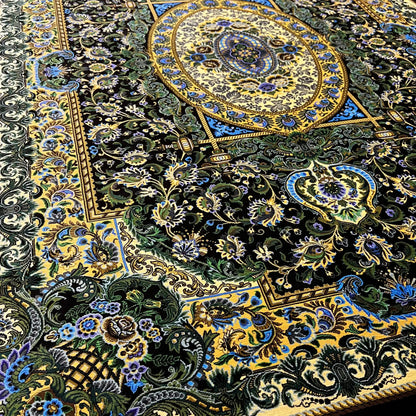 Persian Carpet - All Silk Handwoven Iranian Rug with Flower Design